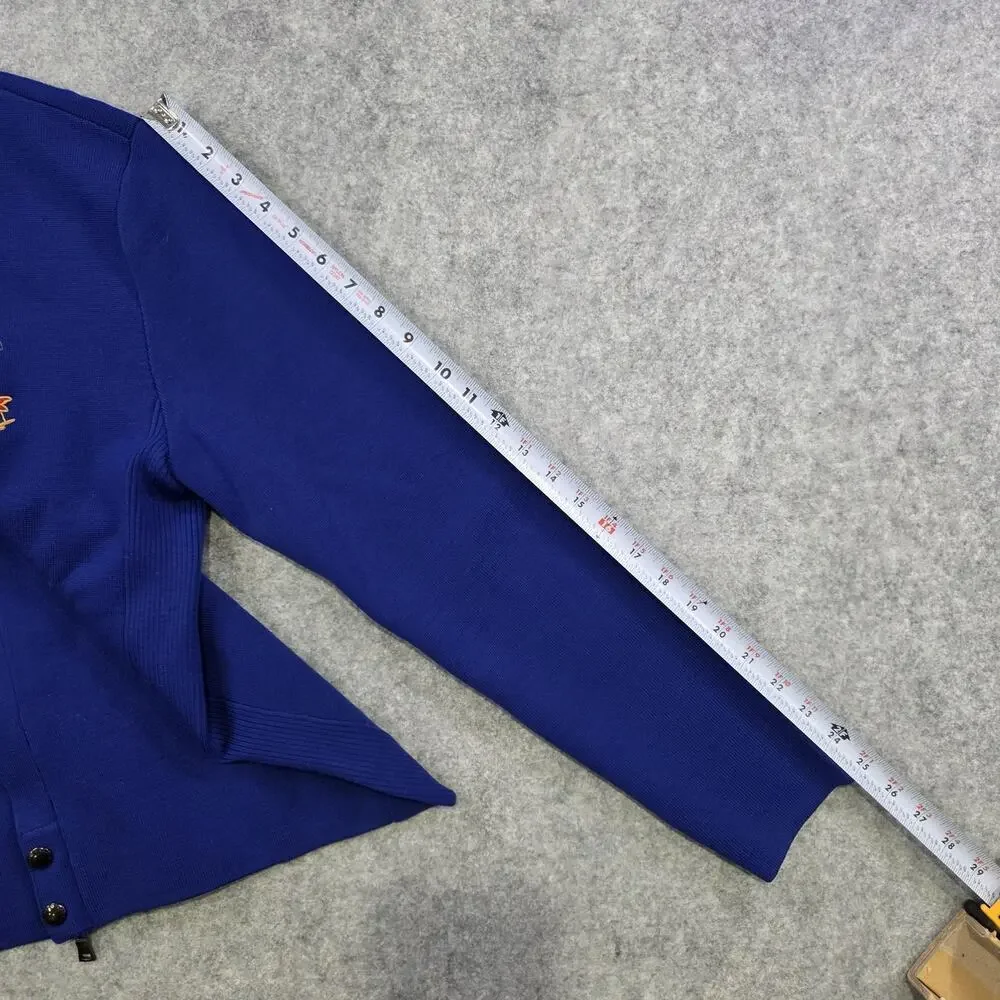 Polo Ralph Lauren Sweater Mens Medium? Blue Full Zip Mock Neck Mercer Club Crest
